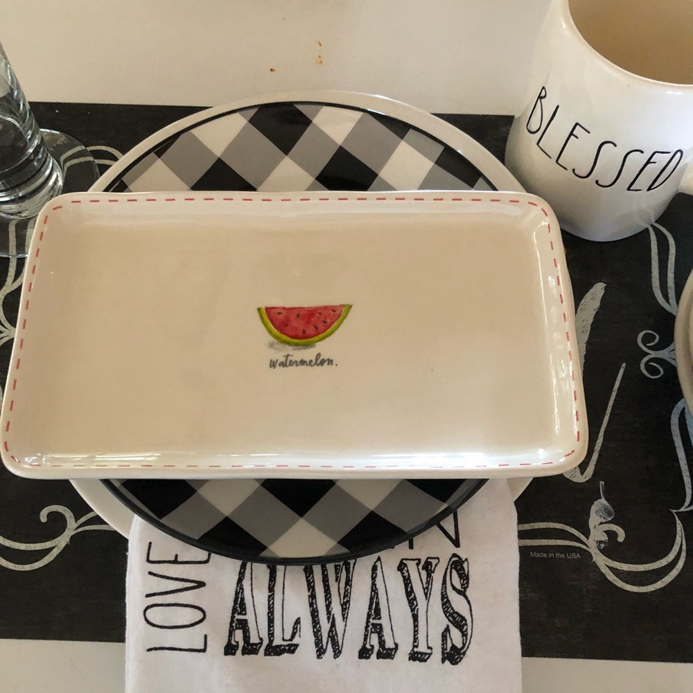 🍉NEW RaeDunn icon pottery platters/plates